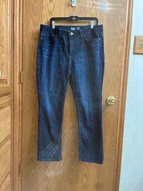 Lee Dark Indigo Straight Leg Jeans - Navy Blue